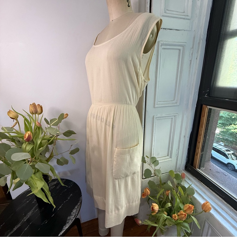 Cream cotton sleeveless dress - Picture 7 of 10